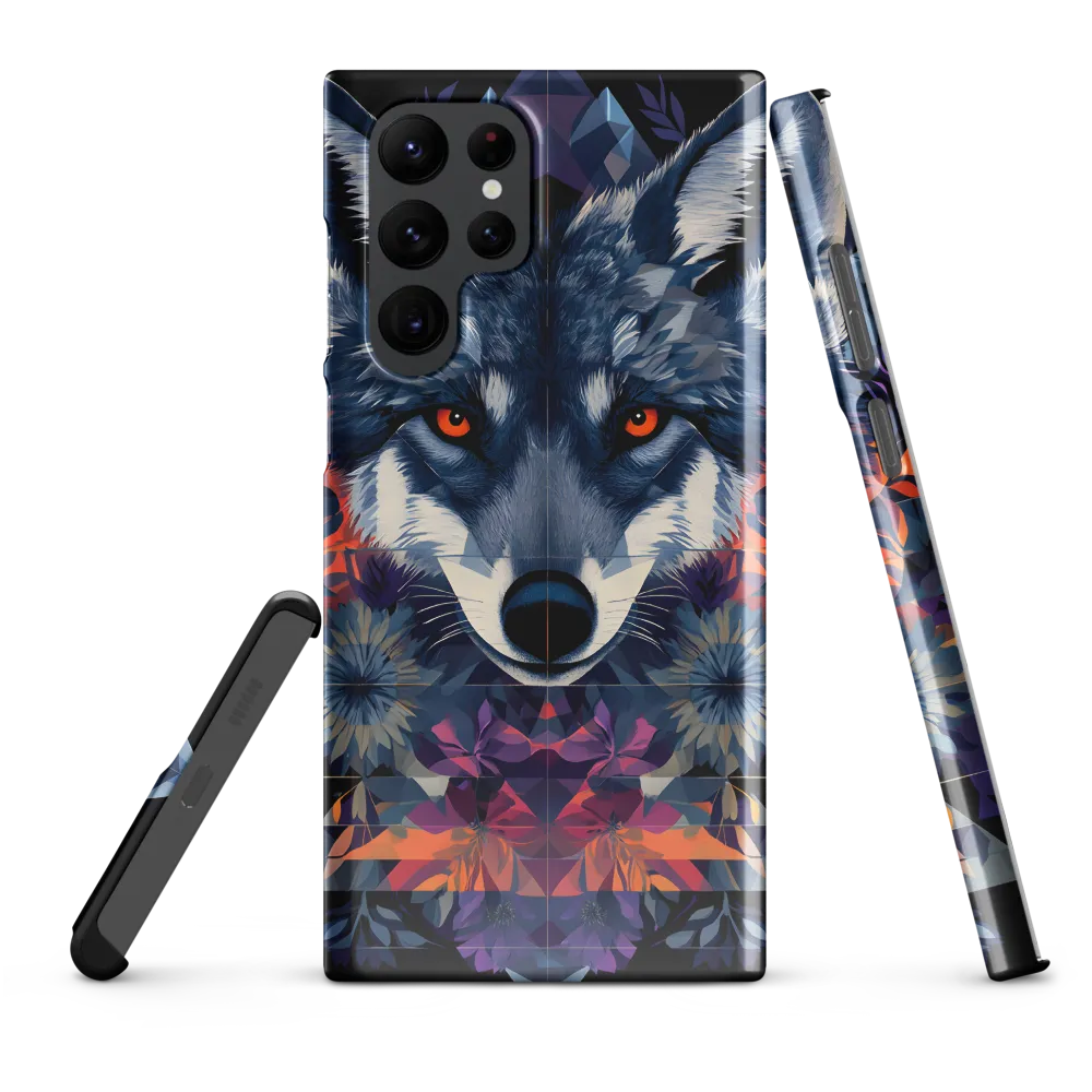 Mystical Wolf Amidst Floral Geometry
