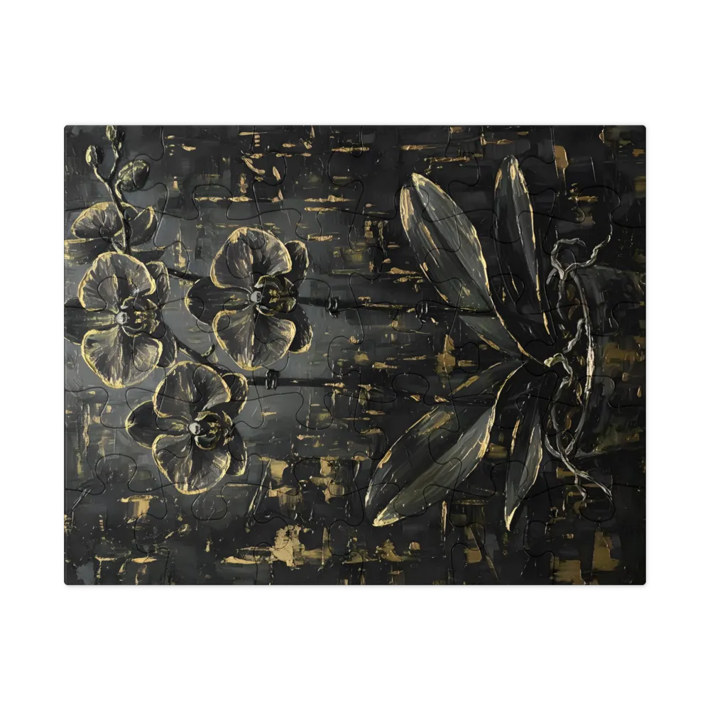 Gilded Orchid 
 Jigsaw Puzzle in Tin Box