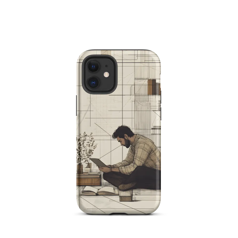 Quiet Reflections in Line | Phone Case |  12 mini | Tough Case | Matte
