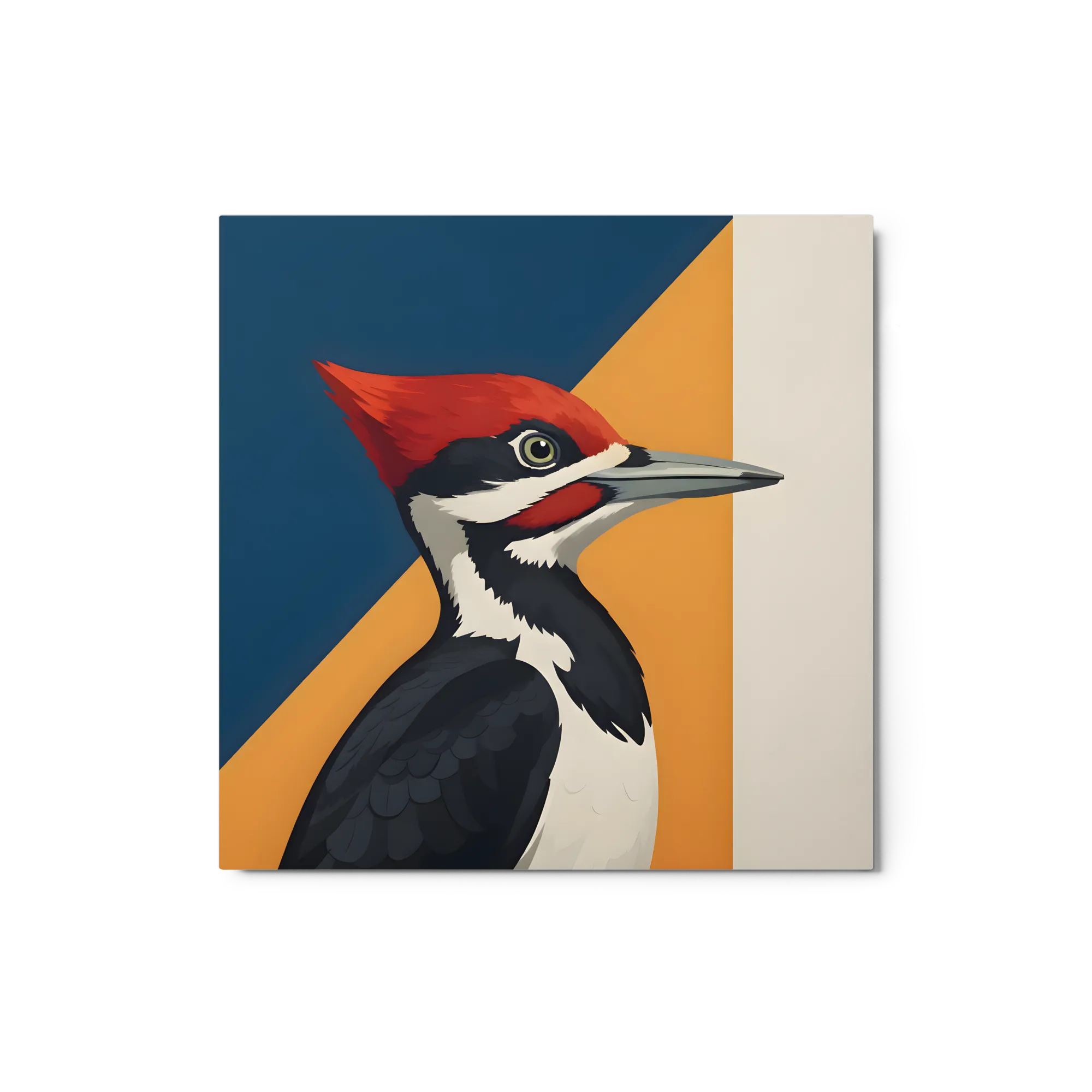 Red‑crested Woodpecker Study 
 Metal Print | 12″x 12″