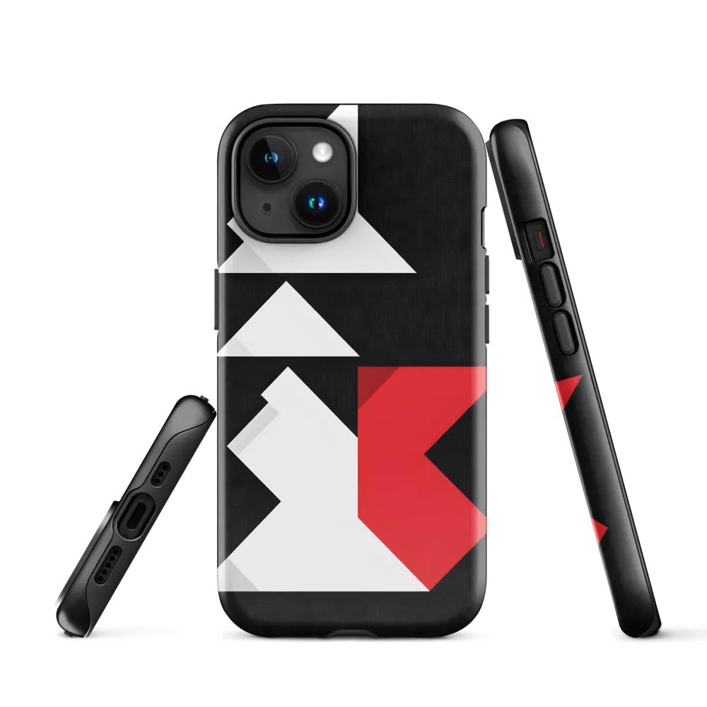 Geometric Symphony in Contrast | Phone Case |  15 | Tough Case | Glossy