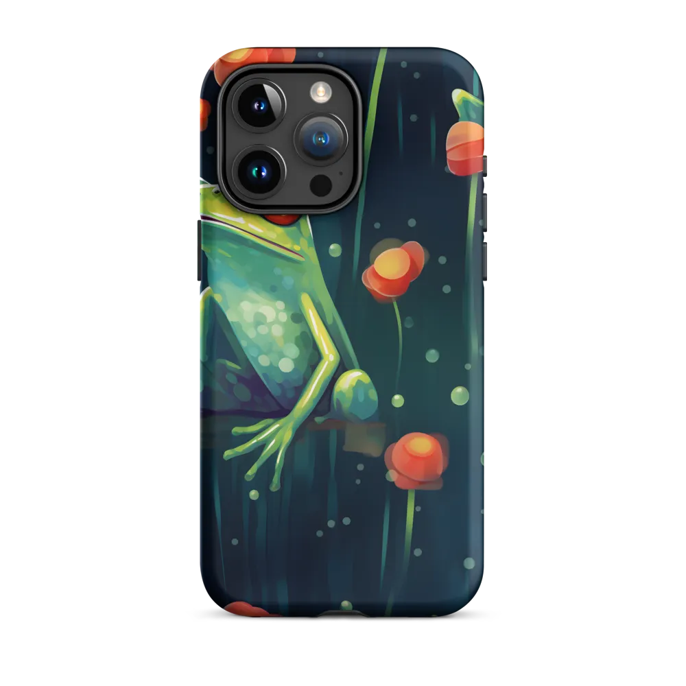 Playful Frogs in a Lush Pond | Phone Case |  15 Pro Max | Tough Case | Matte