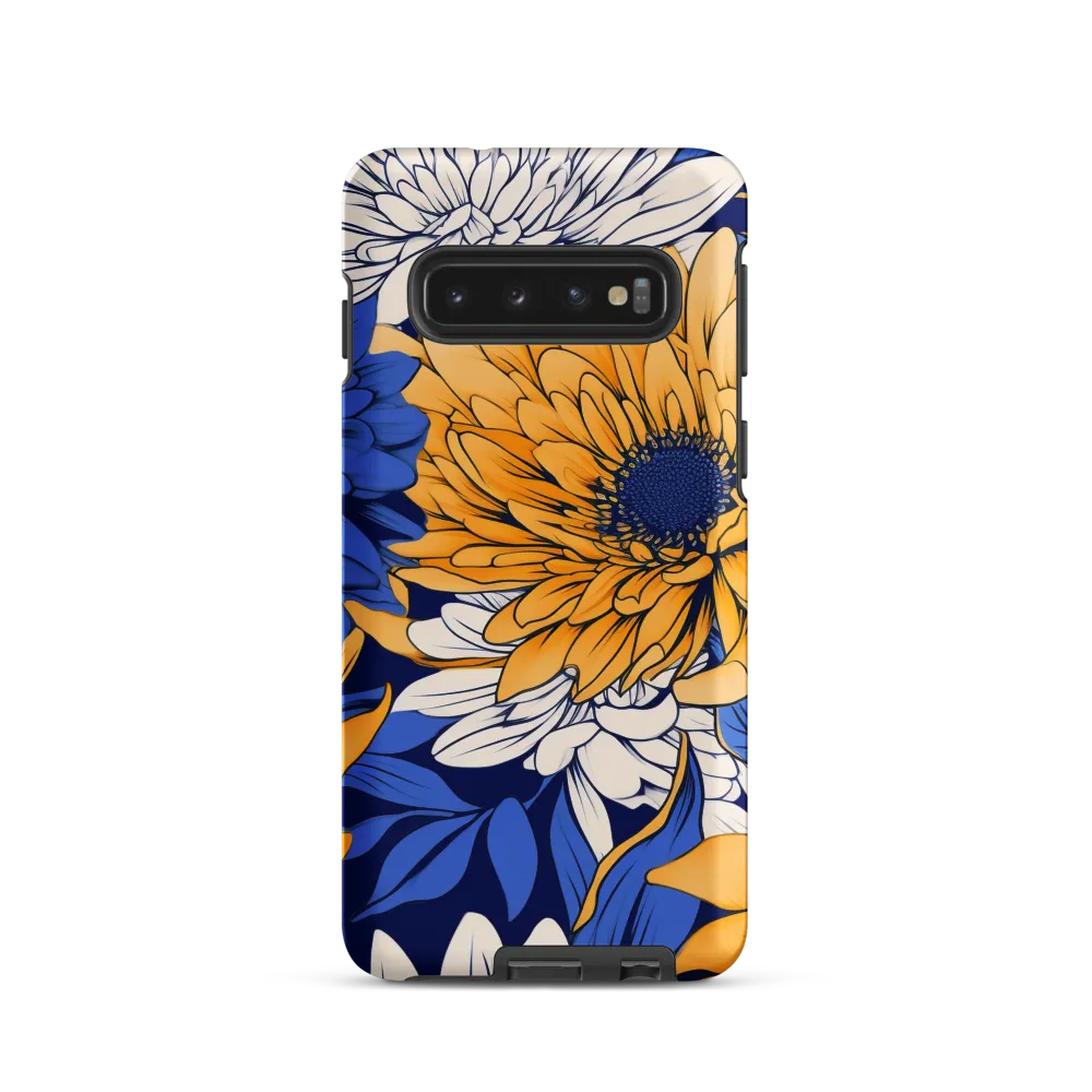 Floral Harmony in Blue and Yellow