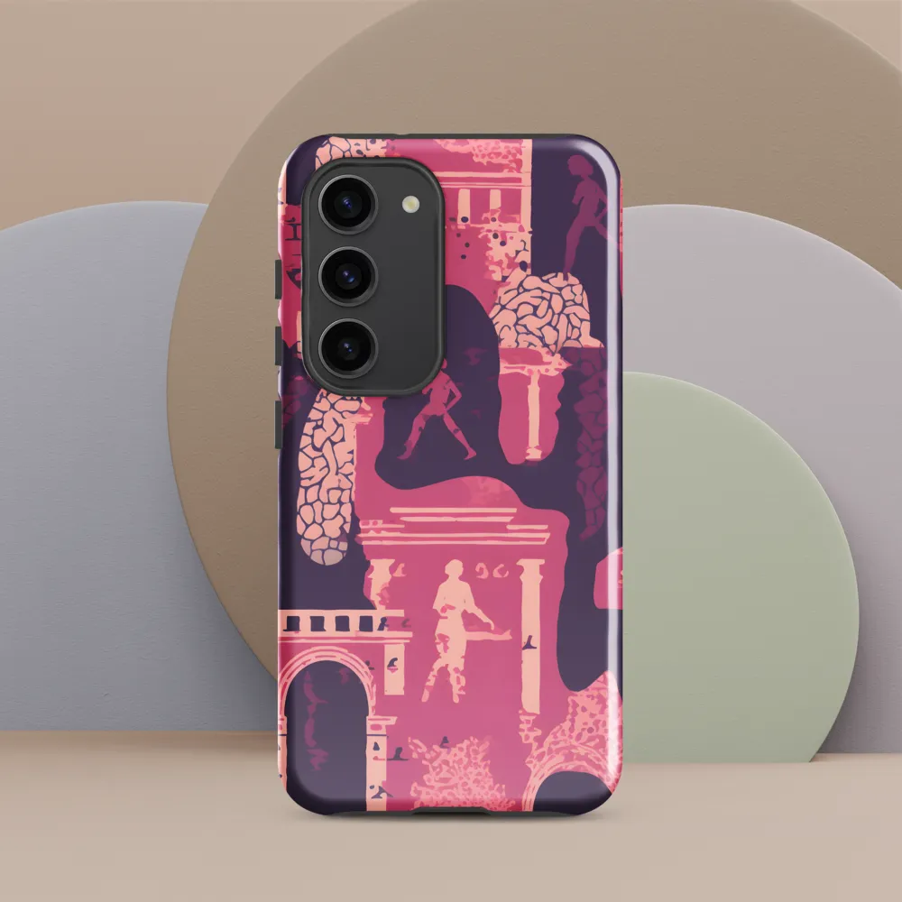 Whimsical Interplay of Figures and Architecture