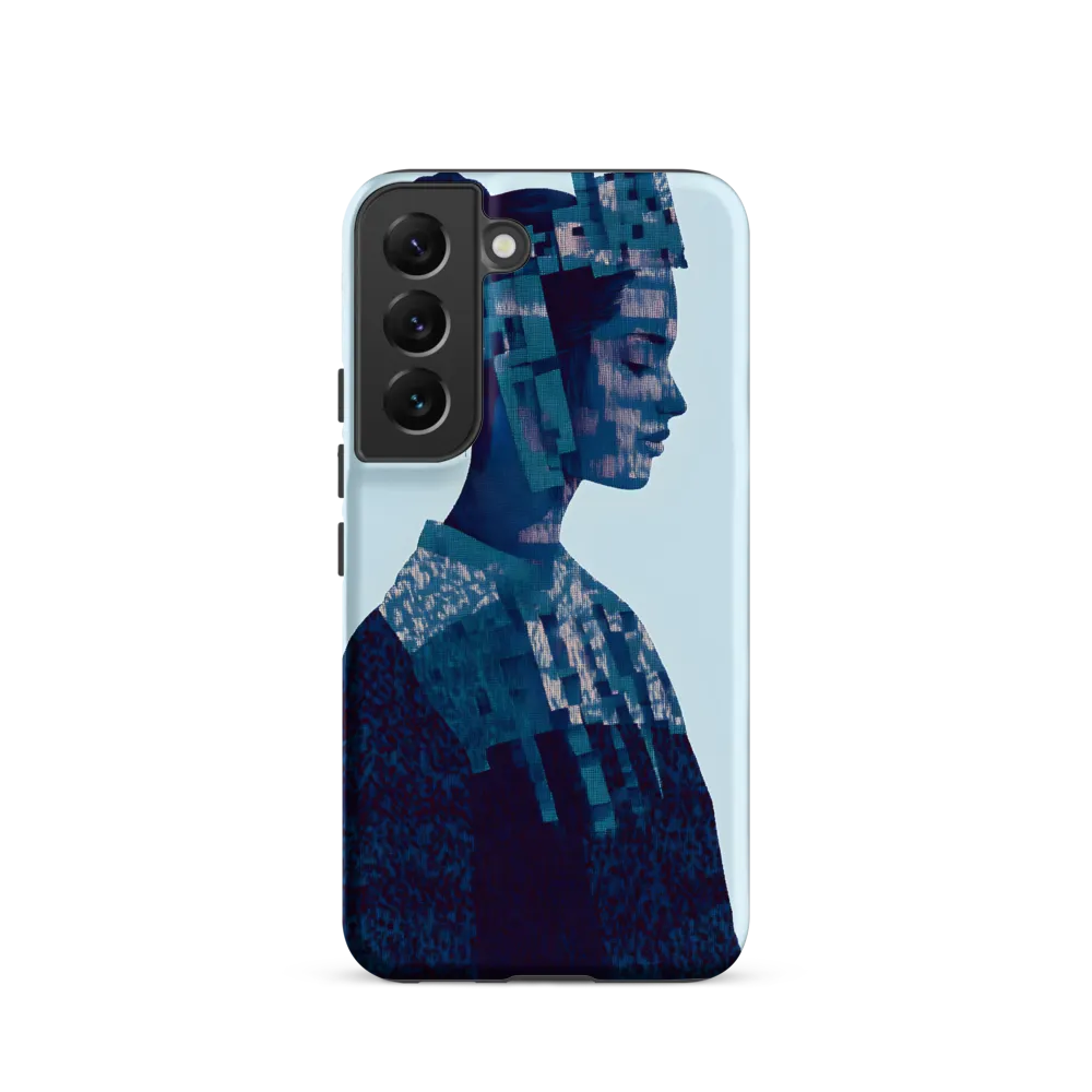Digital Portrait in Abstract Blue