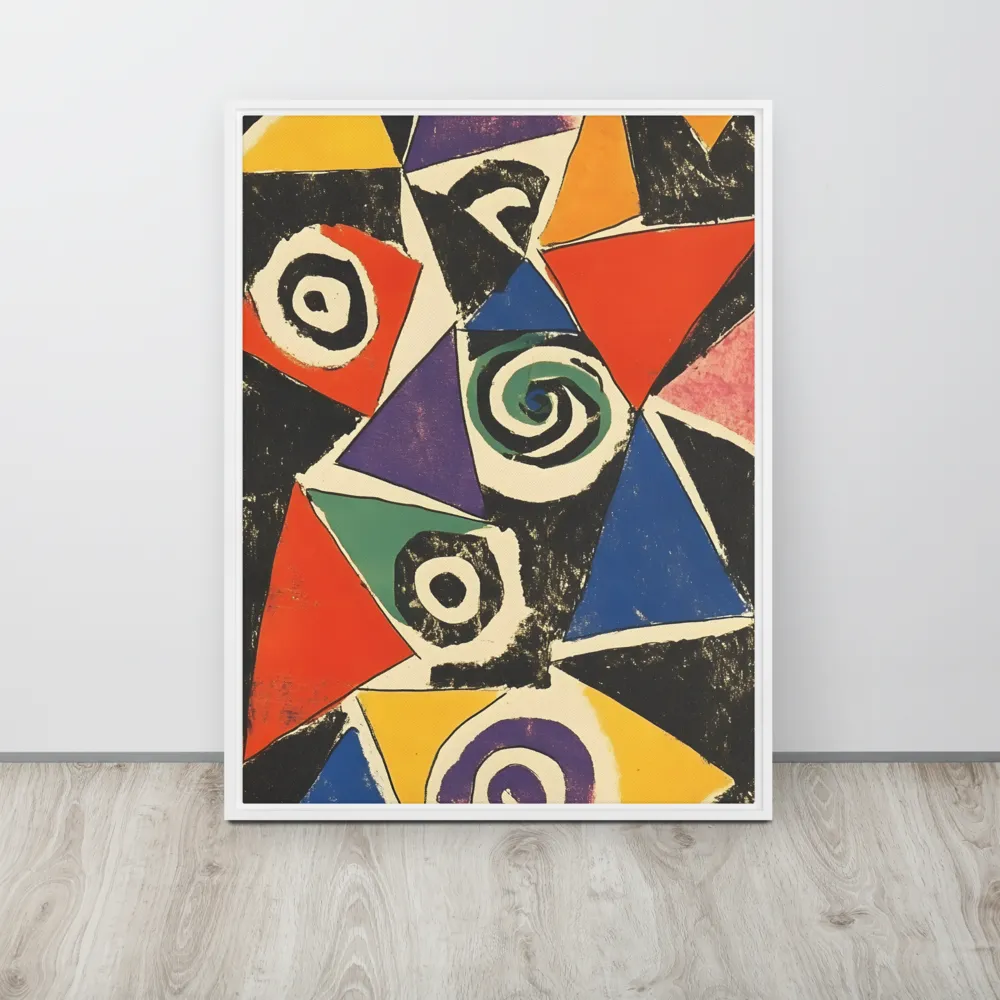 Dynamic Geometric Abstraction | Canvas with White Frame | 24″×32″