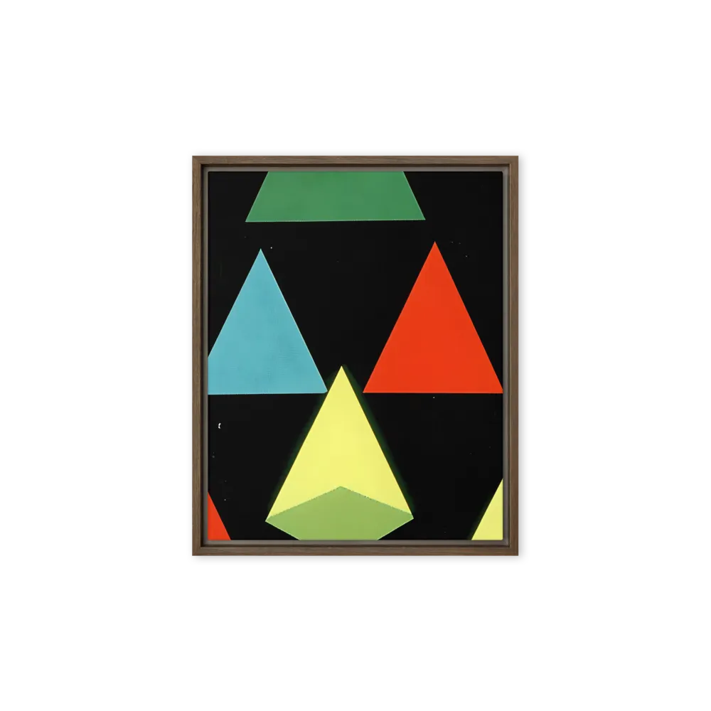 Geometric Harmony in Color | Canvas with Brown Frame | 8″×10″