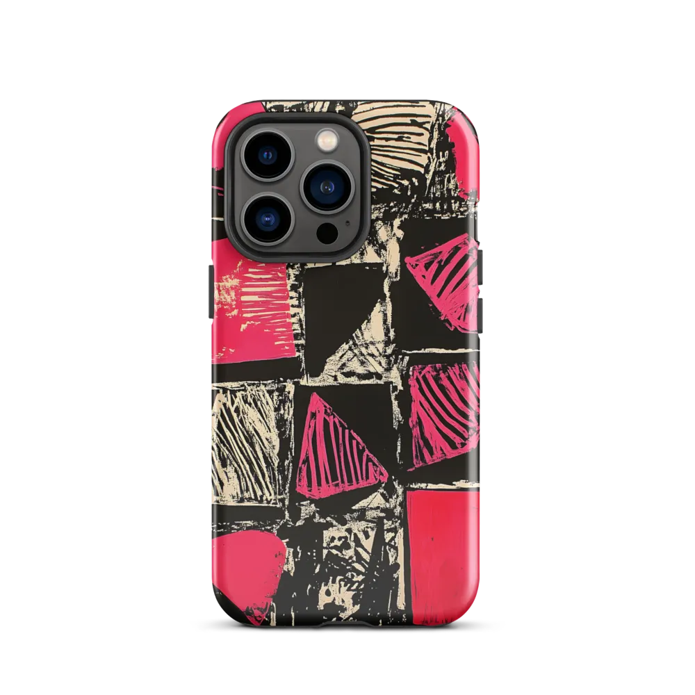 Geometric Symphony in Pink and Black