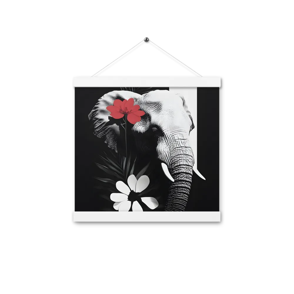 Elephant Harmony | Poster With White Wood Hanger | 12″×12″