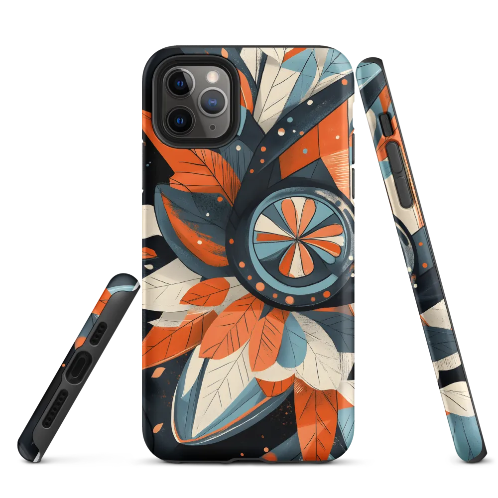 Floral Symphony in Orange and Teal