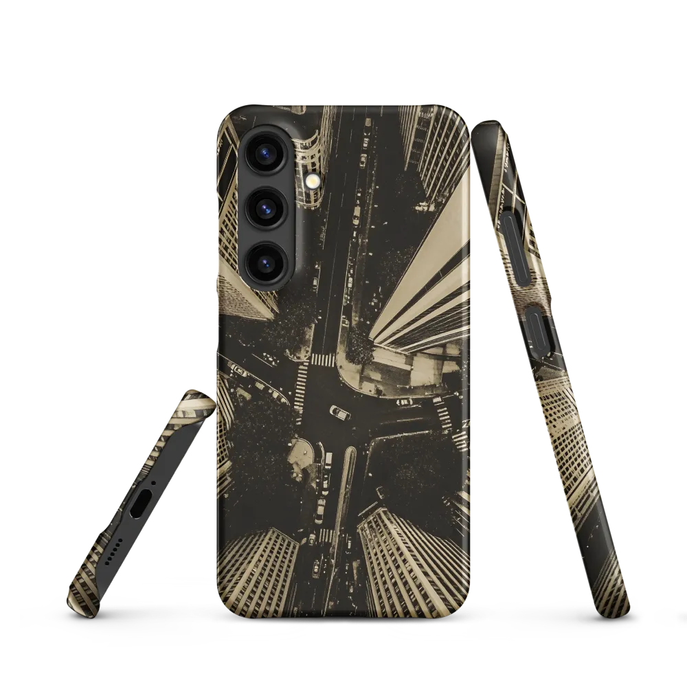 Urban Symphony: Aerial Perspective of City Life | Phone Case |  S24 | Snap Case | Matte