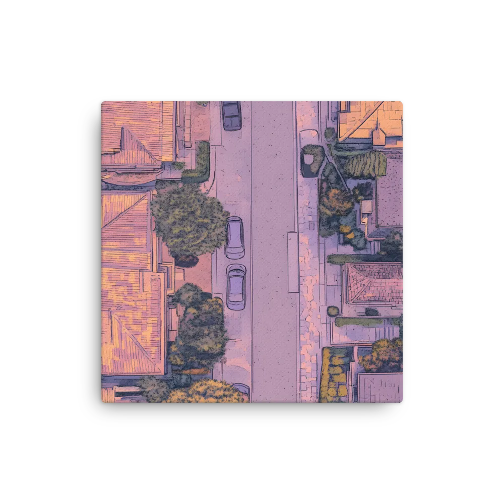 Aerial Serenity: Suburban Oasis | Thin Canvas | 16″×16″