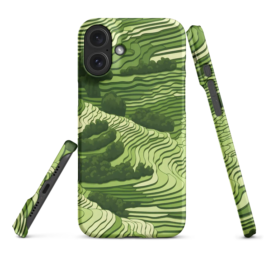 Waves of Green: An Abstract Landscape | Phone Case |  16 Plus | Snap Case | Matte