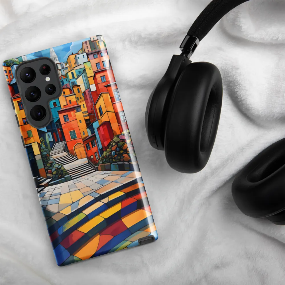 Vibrant Village: A Cubist Journey