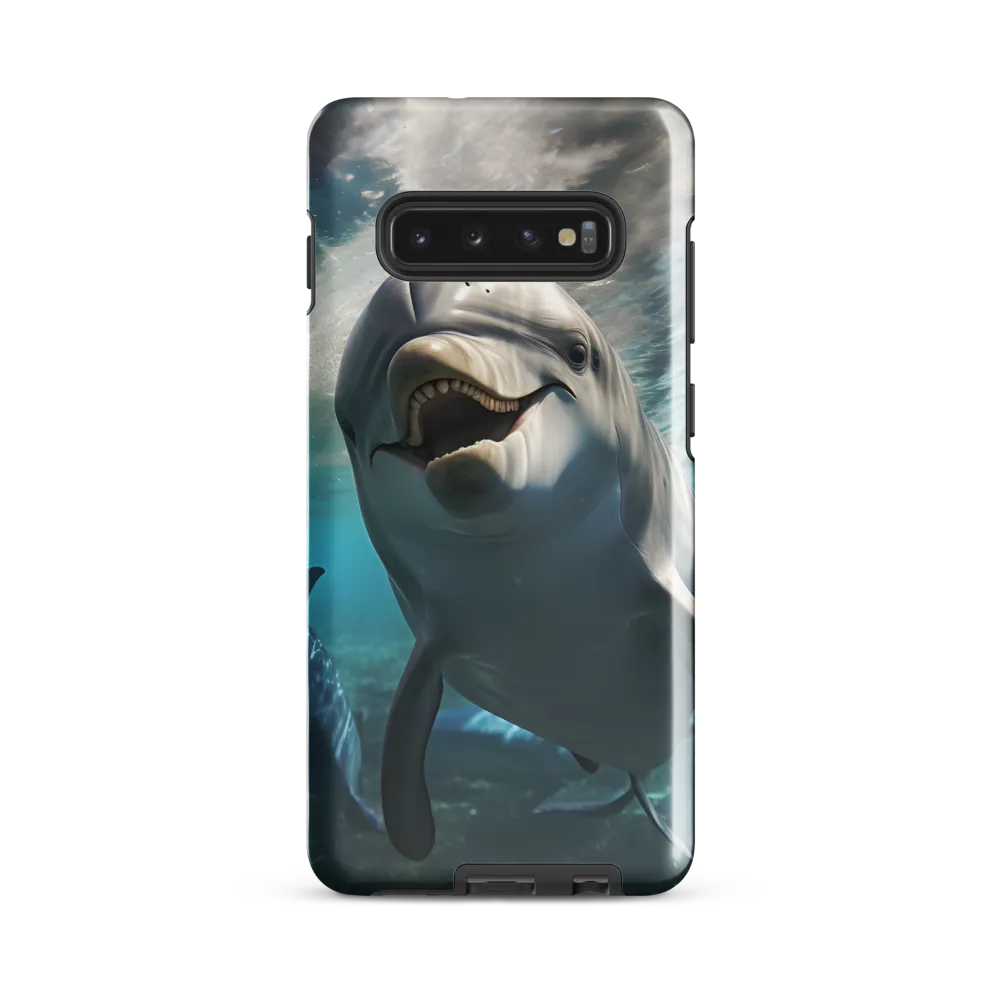 Beneath the Waves: A Dolphin's Dance | Phone Case |  S10 Plus | Tough Case | Glossy