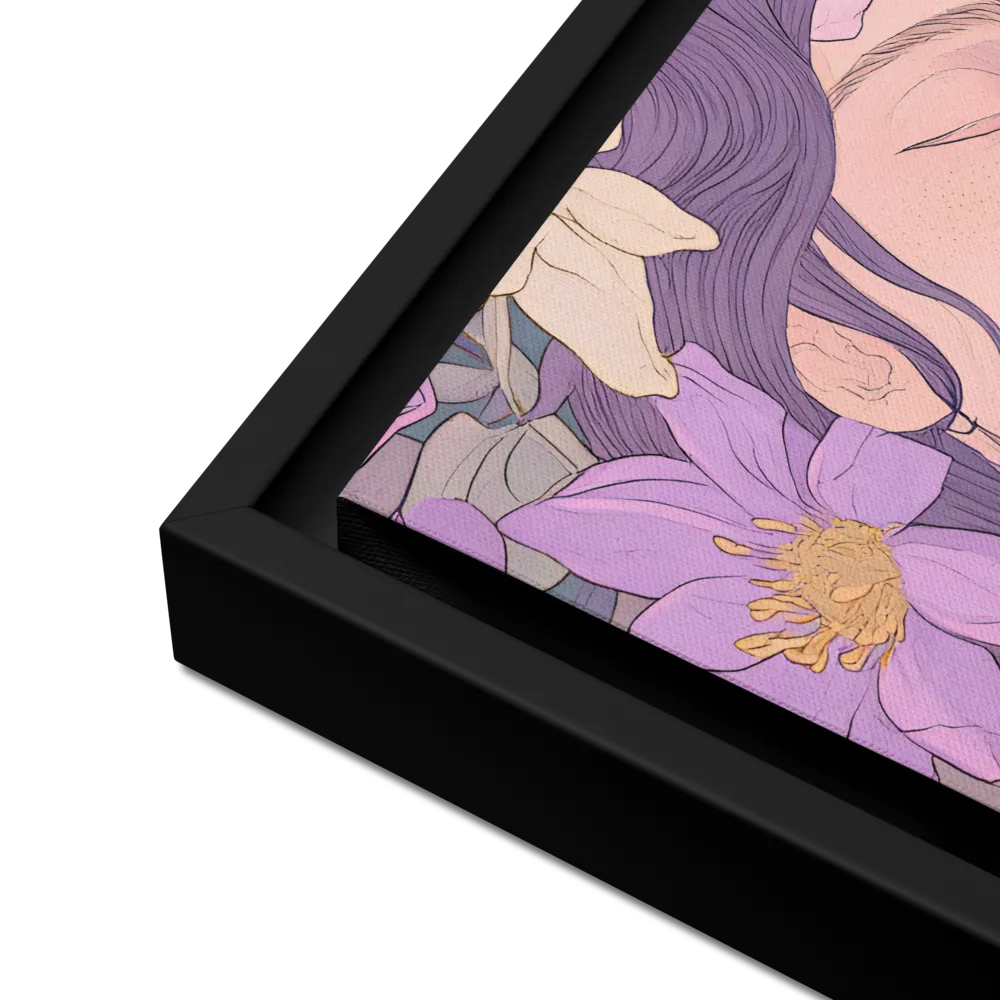 Harmony in Bloom | Canvas with Black Frame | 16″×16″