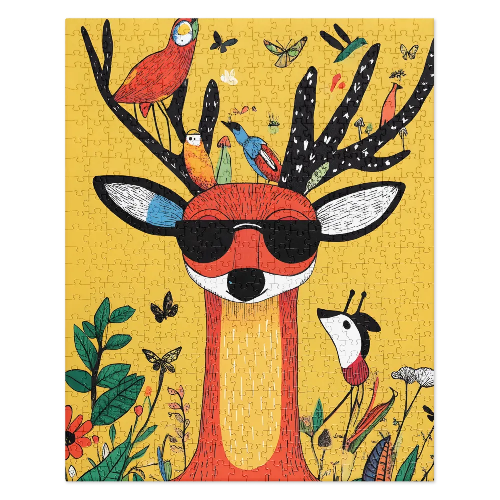 Playful Deer with Sunglasses | Jigsaw Puzzle | 520 pieces