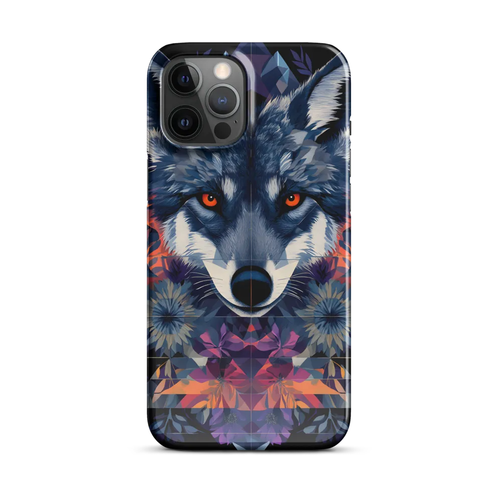 Mystical Wolf Amidst Floral Geometry