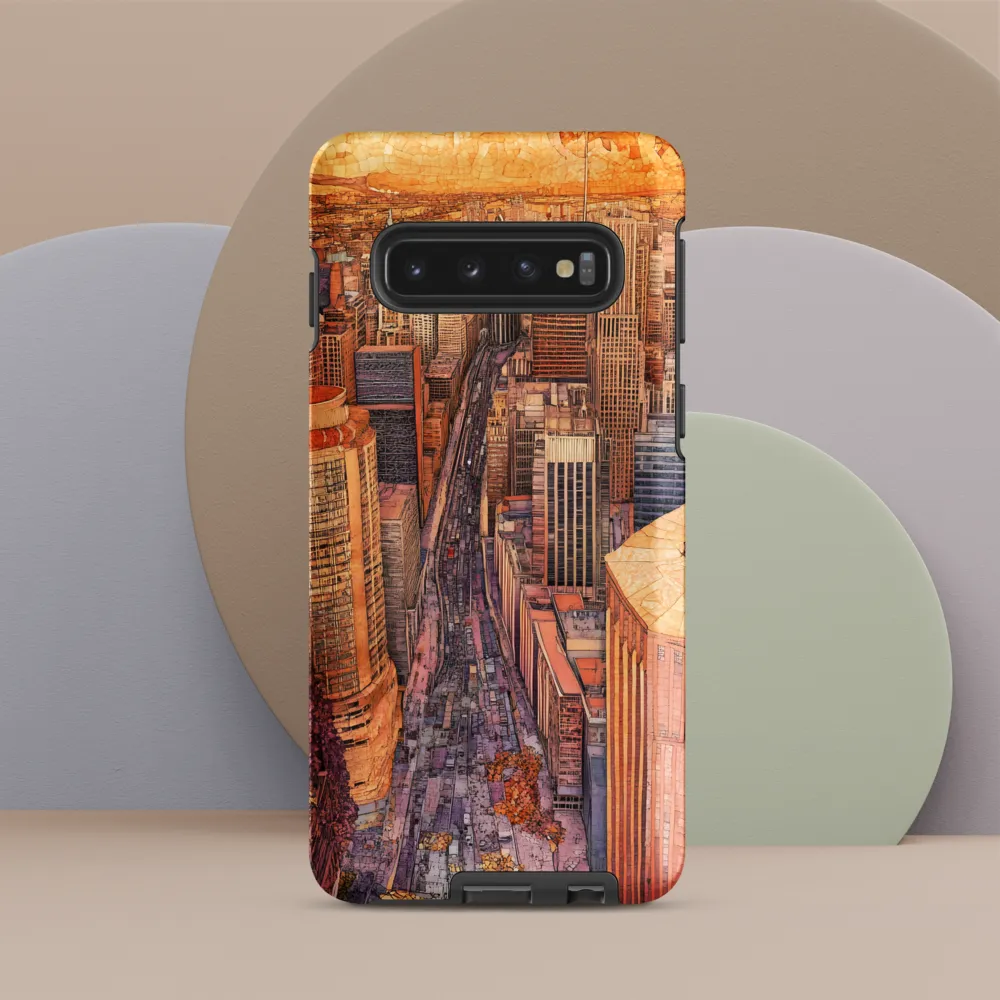 Mosaic Cityscape at Dusk