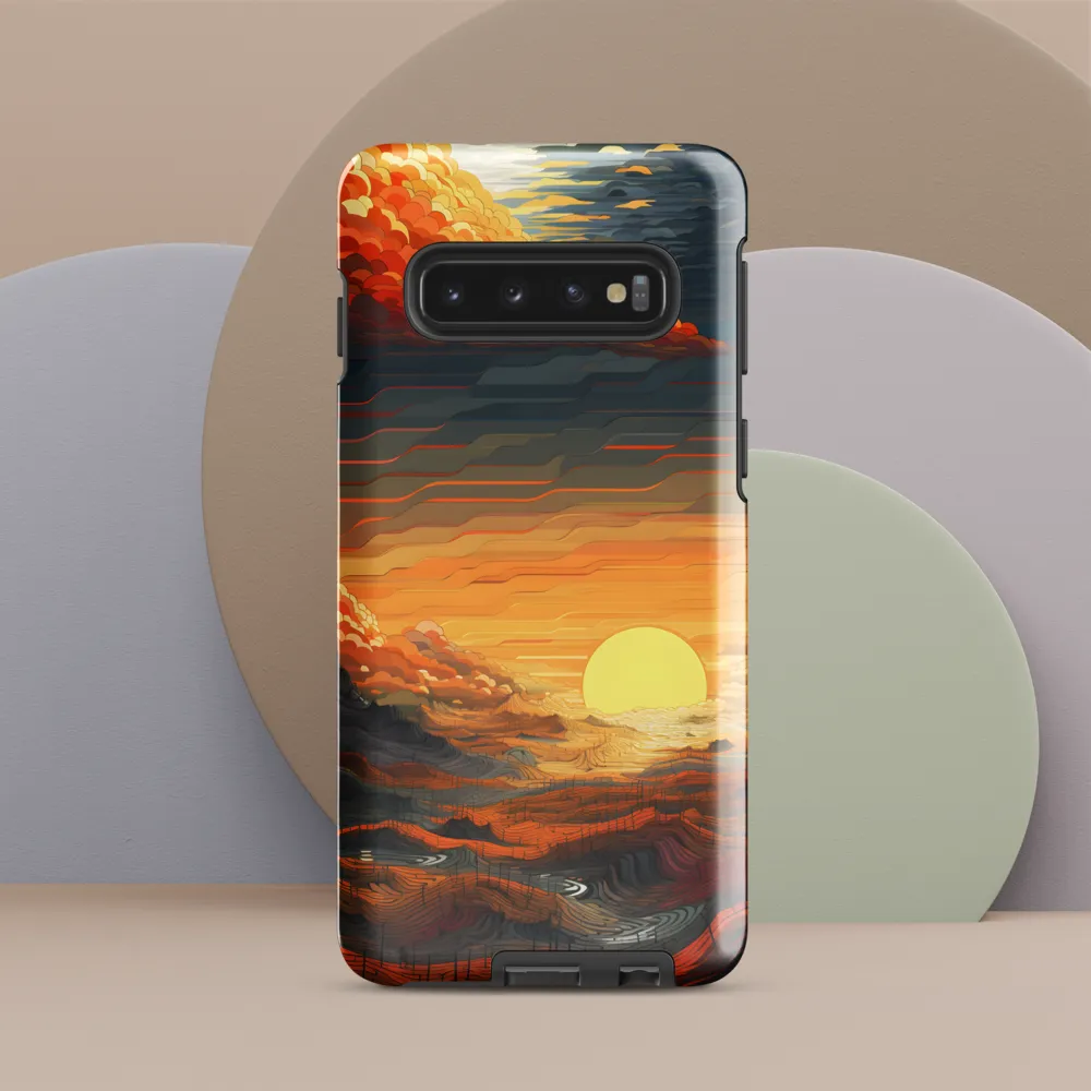 Ethereal Sunset: A Serene Landscape in Flowing Forms