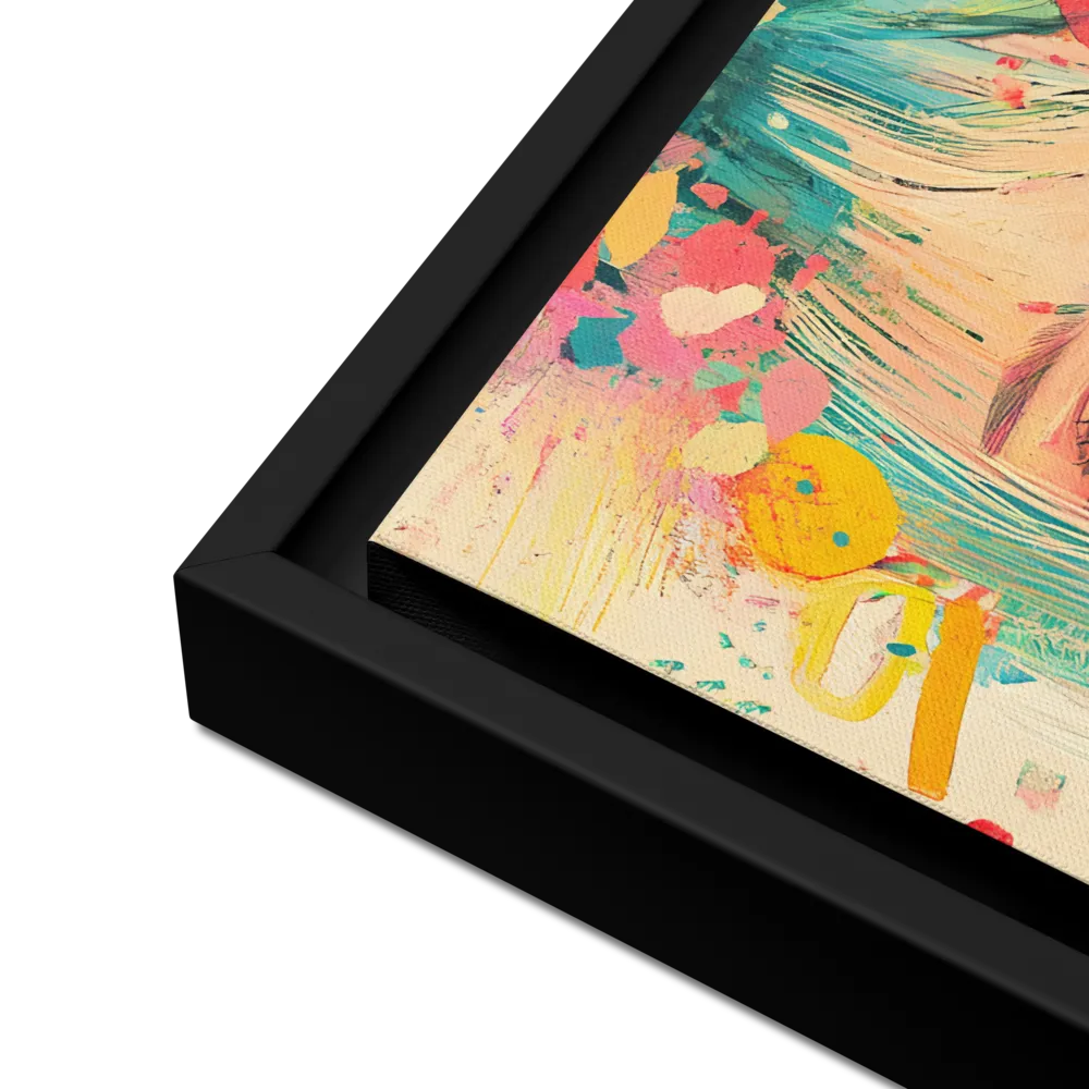 Whimsical Blossom | Canvas with Black Frame | 16″×16″