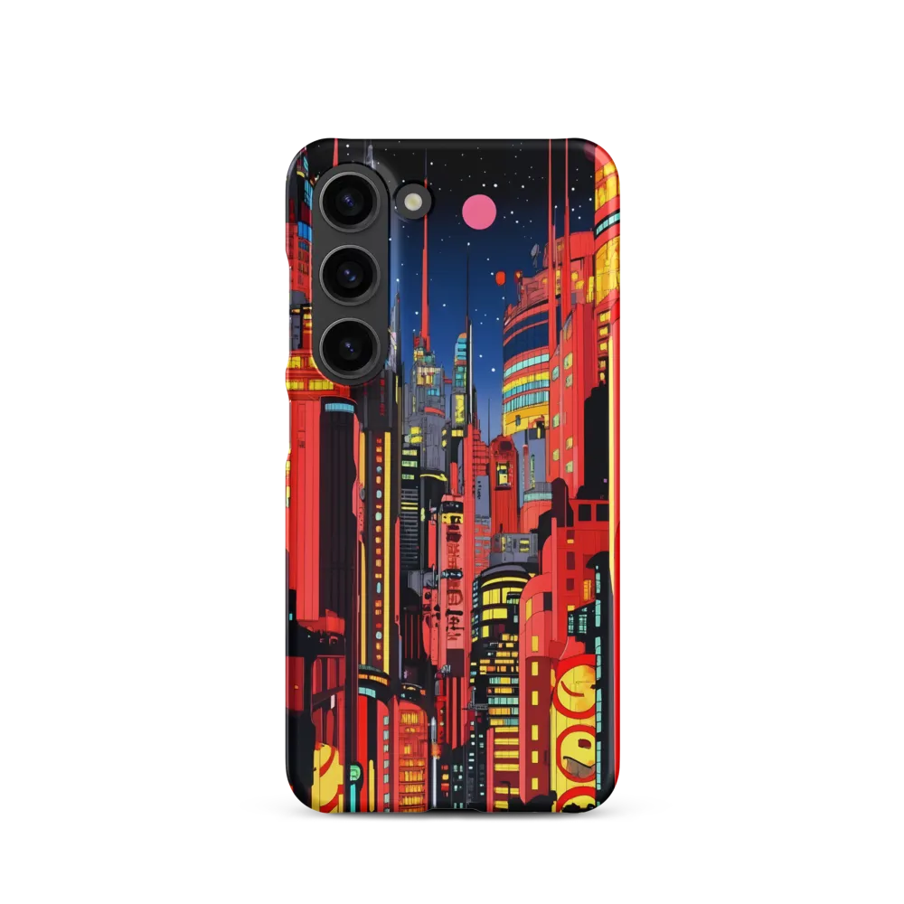 Neon Dreams: A Cyberpunk Cityscape | Phone Case |  S23 | Snap Case | Matte