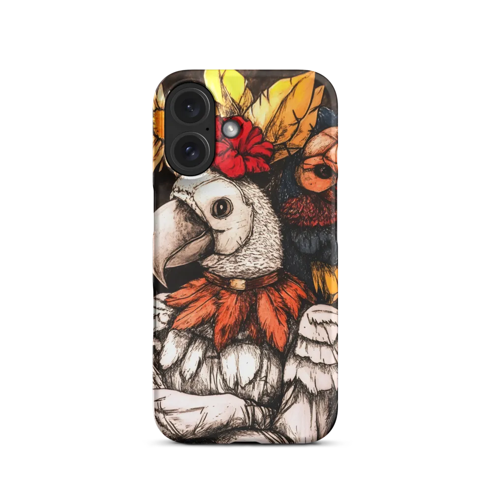 The Surreal Guardian: A Dance of Feathers and Flowers