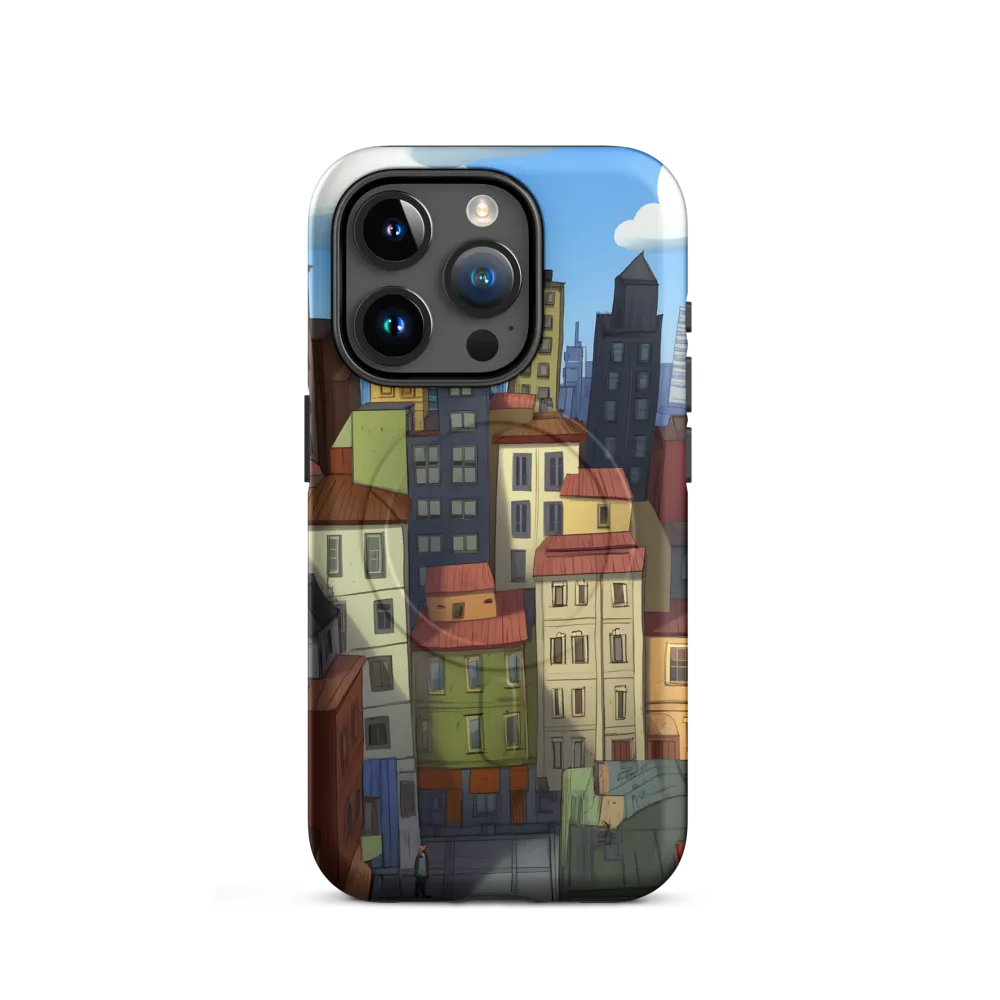 Urban Symphony: A Colorful Cityscape | Phone Case |  15 Pro | MagSafe® Tough Case | Matte