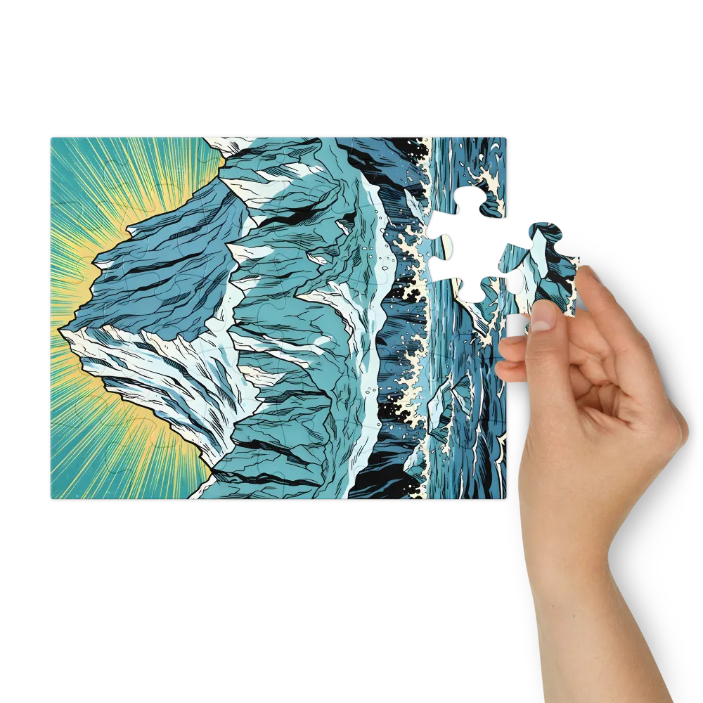 Glacial Sunburst 
 Jigsaw Puzzle in Tin Box