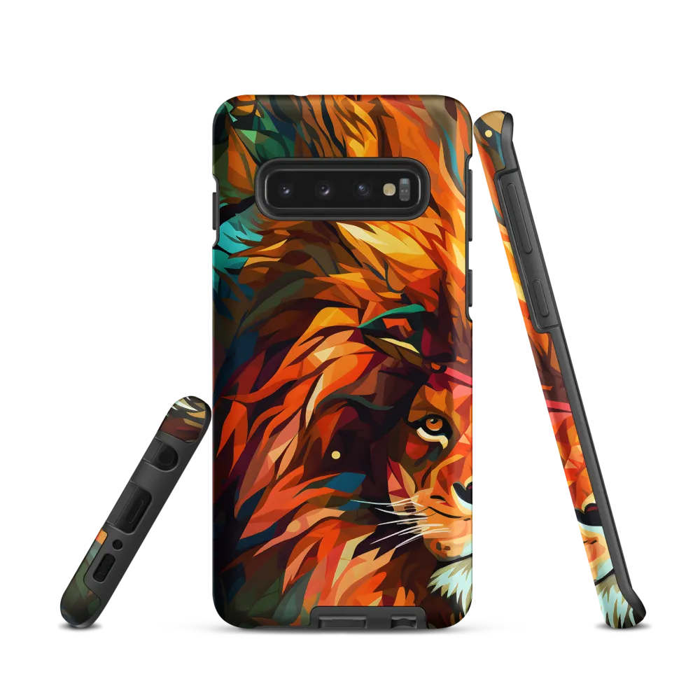 Majestic Gaze: The Polygonal Lion