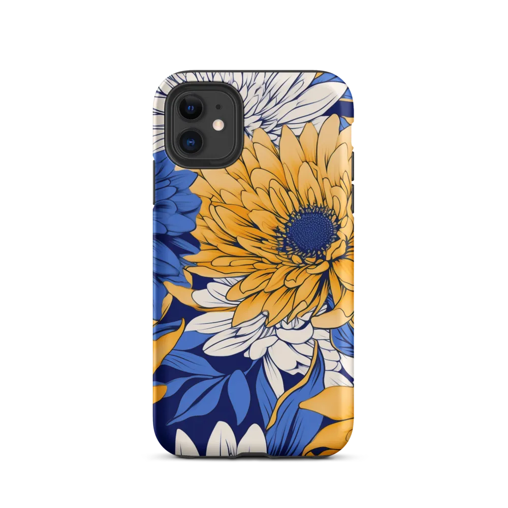 Floral Harmony in Blue and Yellow