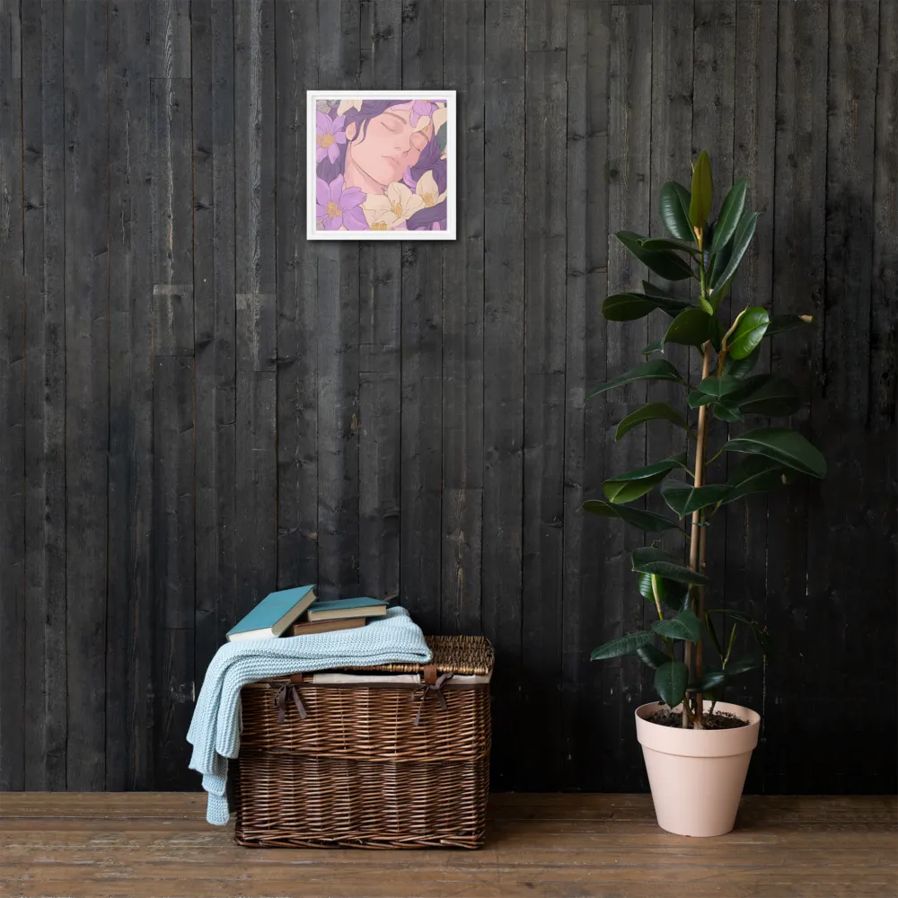 Harmony in Bloom | Canvas with White Frame | 12″×12″