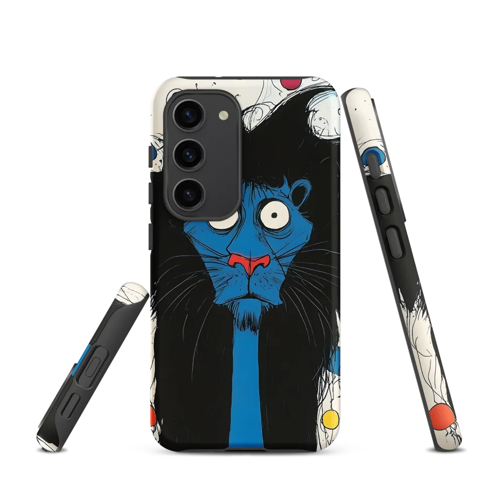 Whimsical Blue Lion
