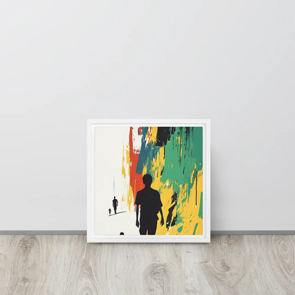 Journey of Silhouettes | Canvas with White Frame | 12″×12″