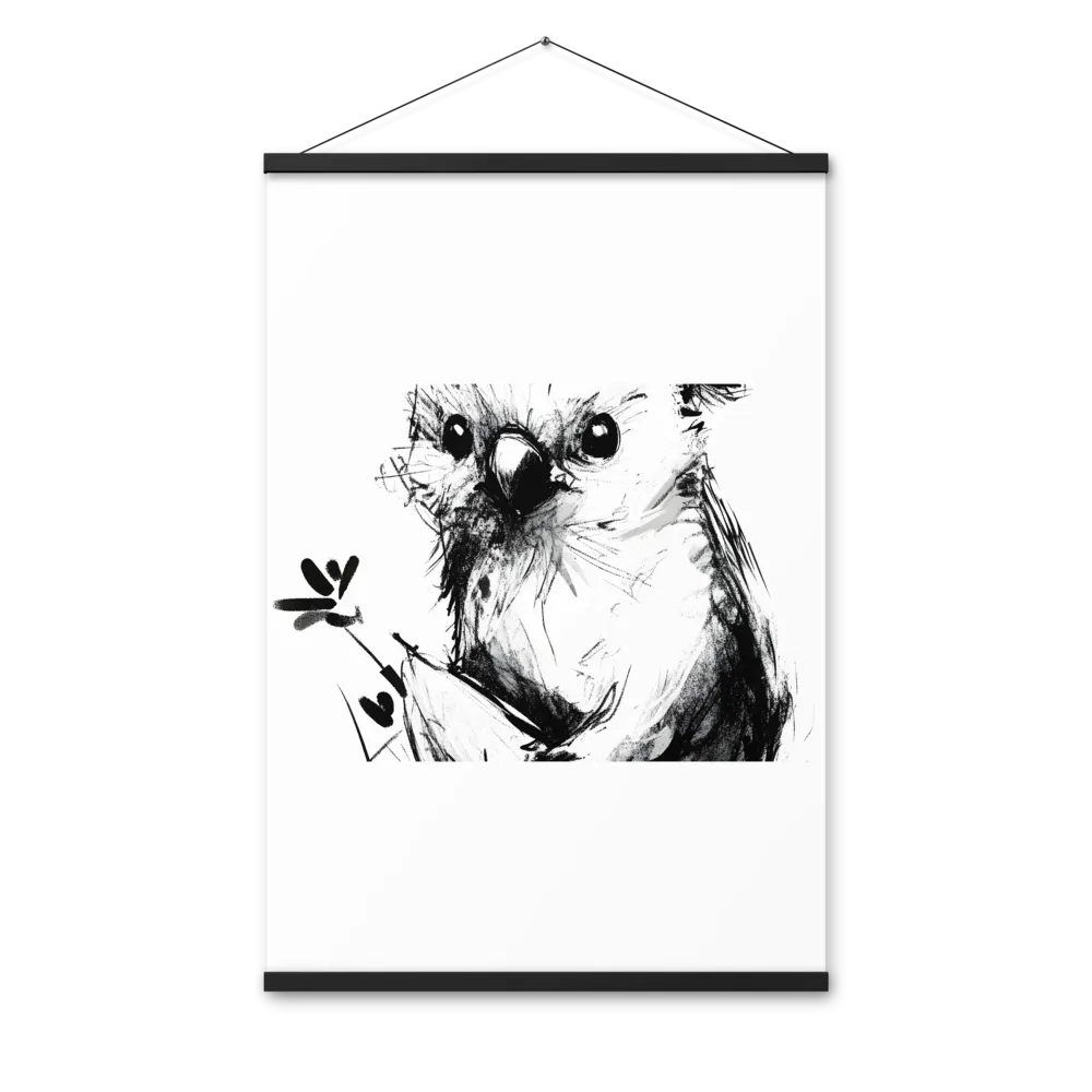 Whimsical Koala in Ink | Poster With Black Wood Hanger | 24″×36″