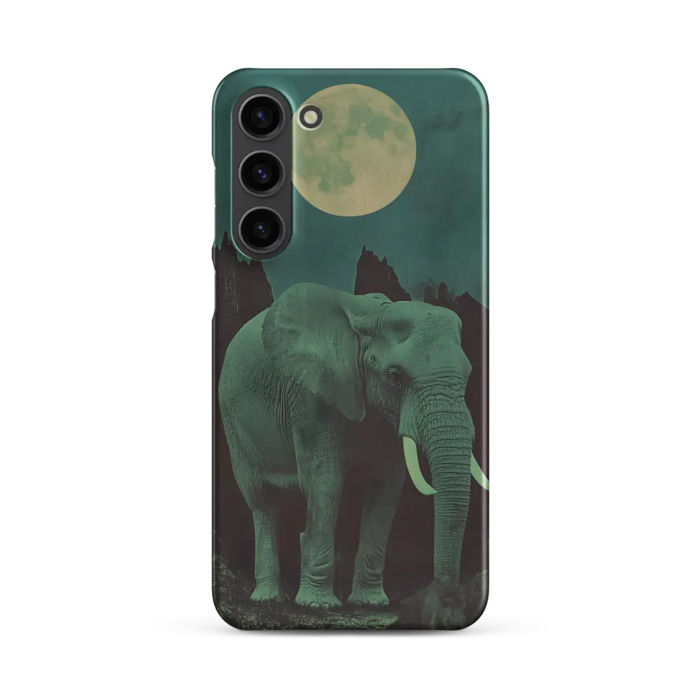 Ethereal Presence: Elephant Under a Full Moon | Phone Case |  S23 Plus | Snap Case | Matte