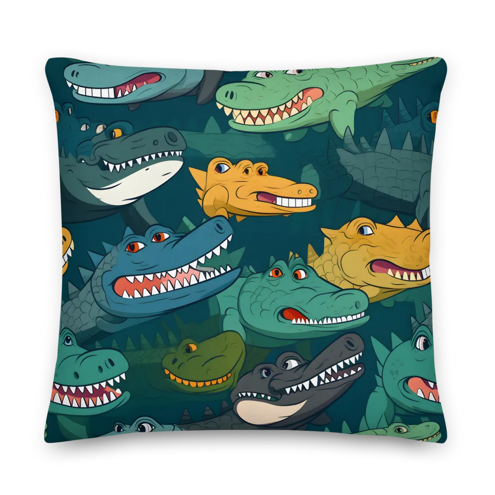 Cheerful Crocodilian Parade | Pillow & Pillow Case | Multiple Sizes