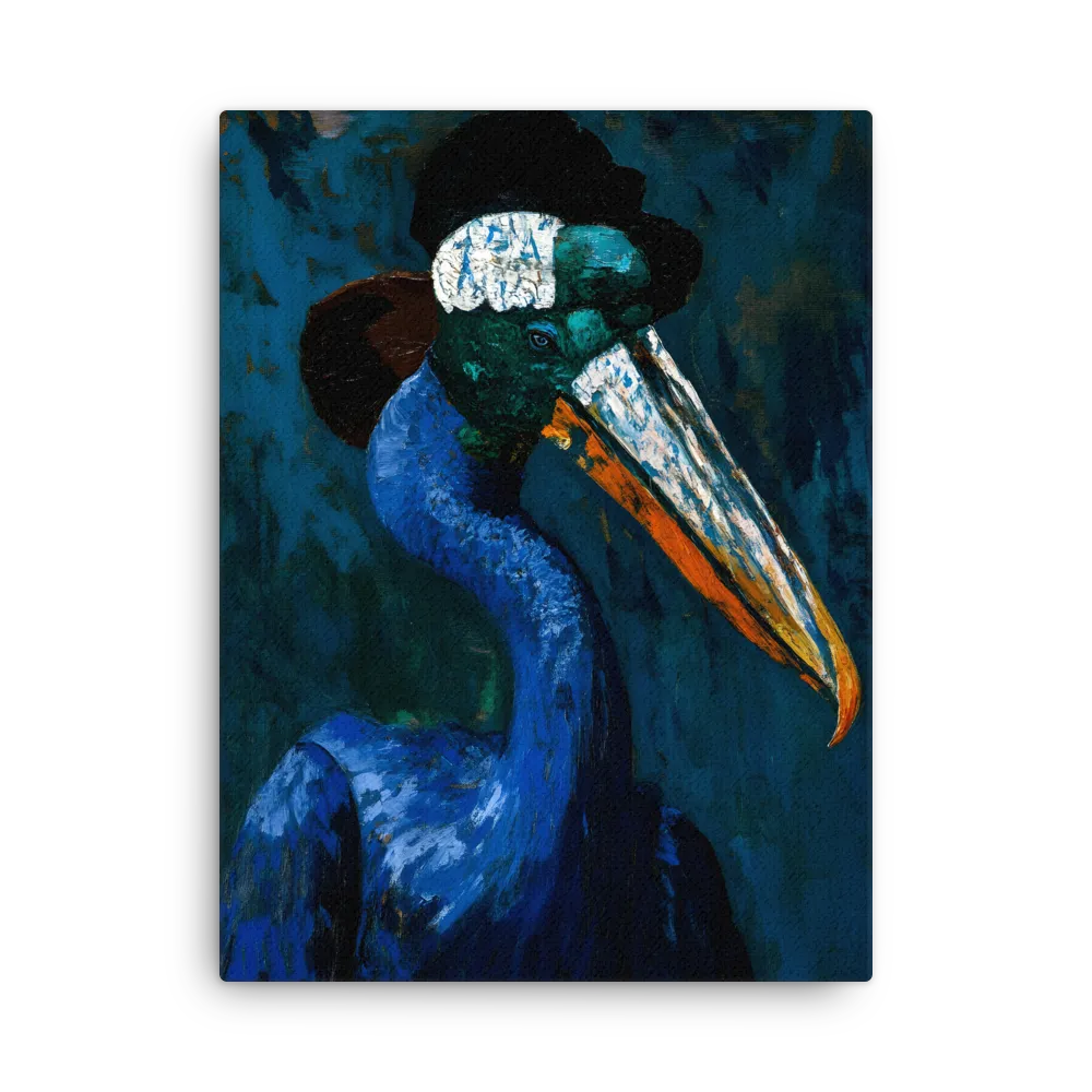 Majestic Absurdity: The Hat-Wearing Bird | Thin Canvas | 24″×32″