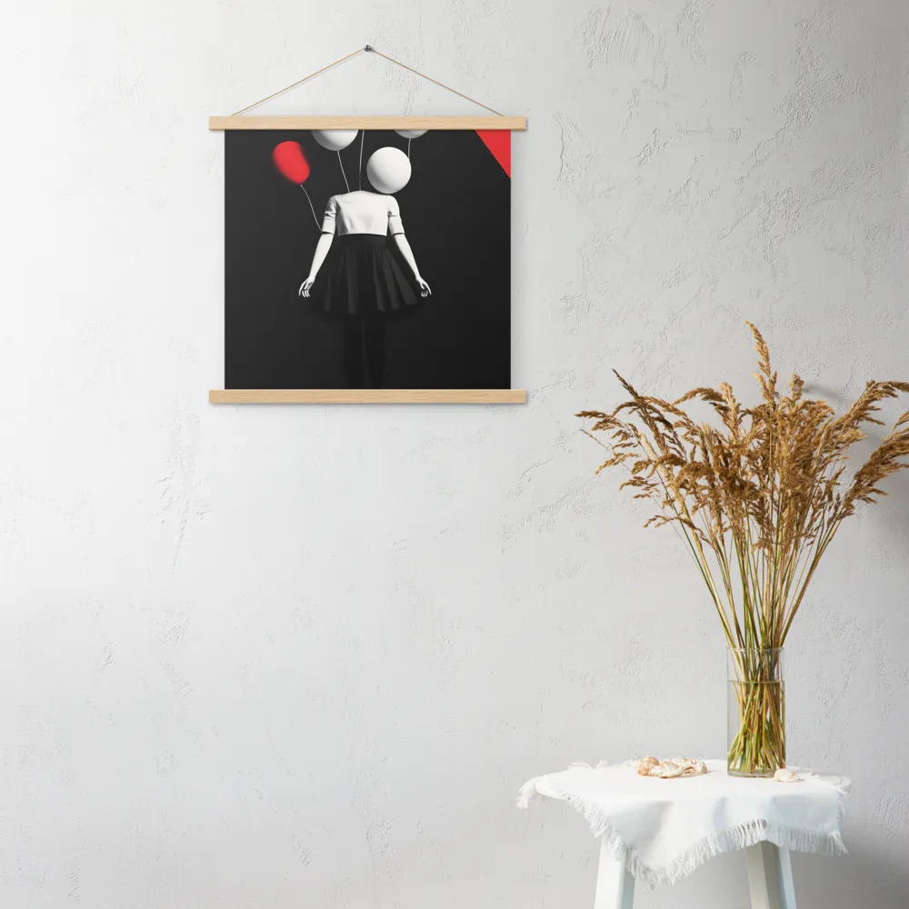 Suspended in Mystery | Poster With Oak Wood Hanger | 18″×18″
