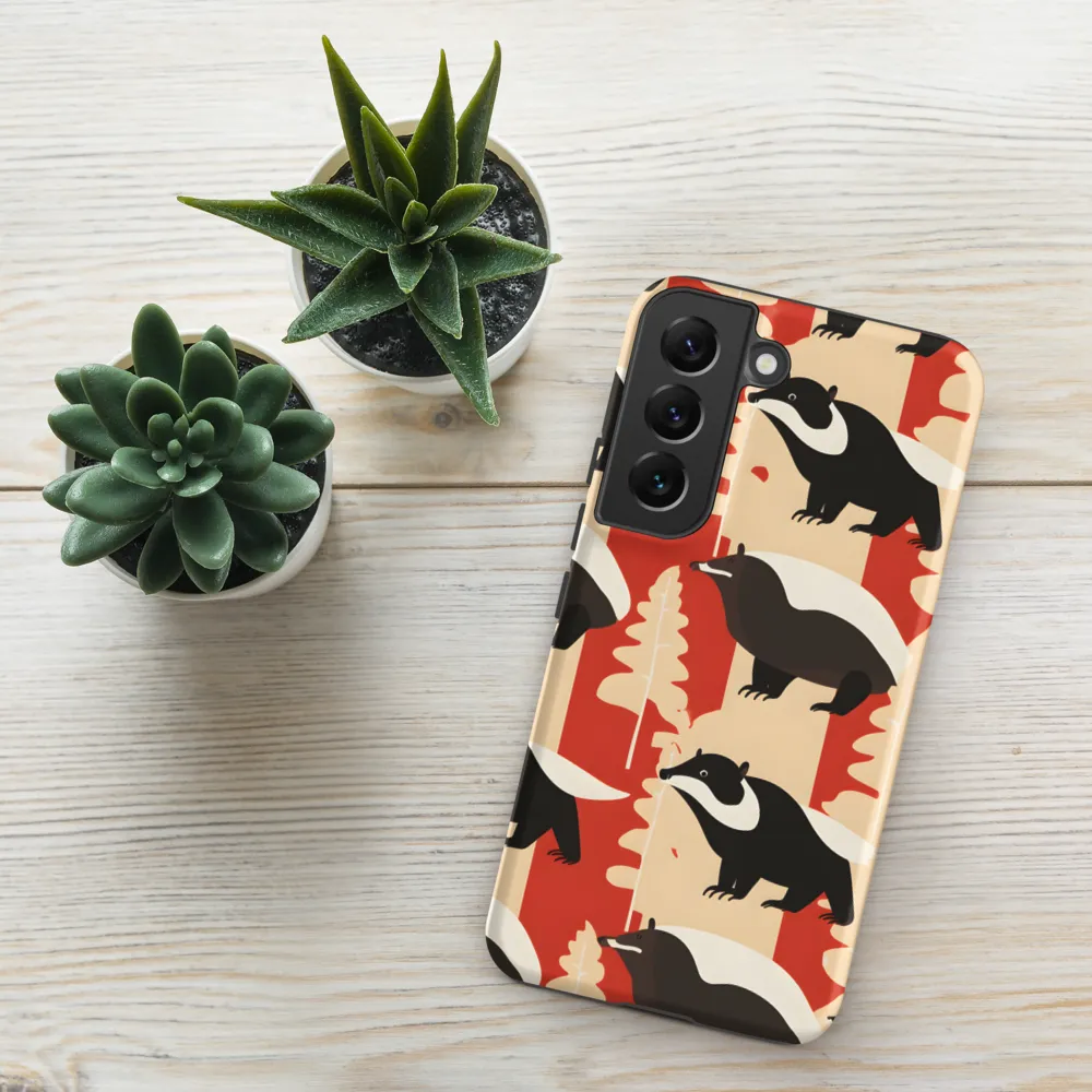 Wildlife Pattern: The Badger Tale | Phone Case |  S22 | Tough Case | Matte