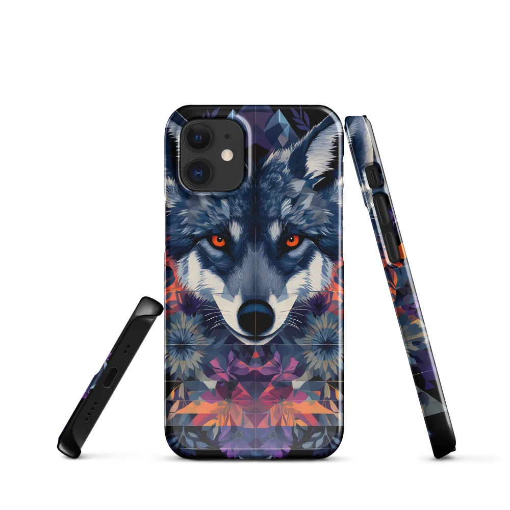 Mystical Wolf Amidst Floral Geometry