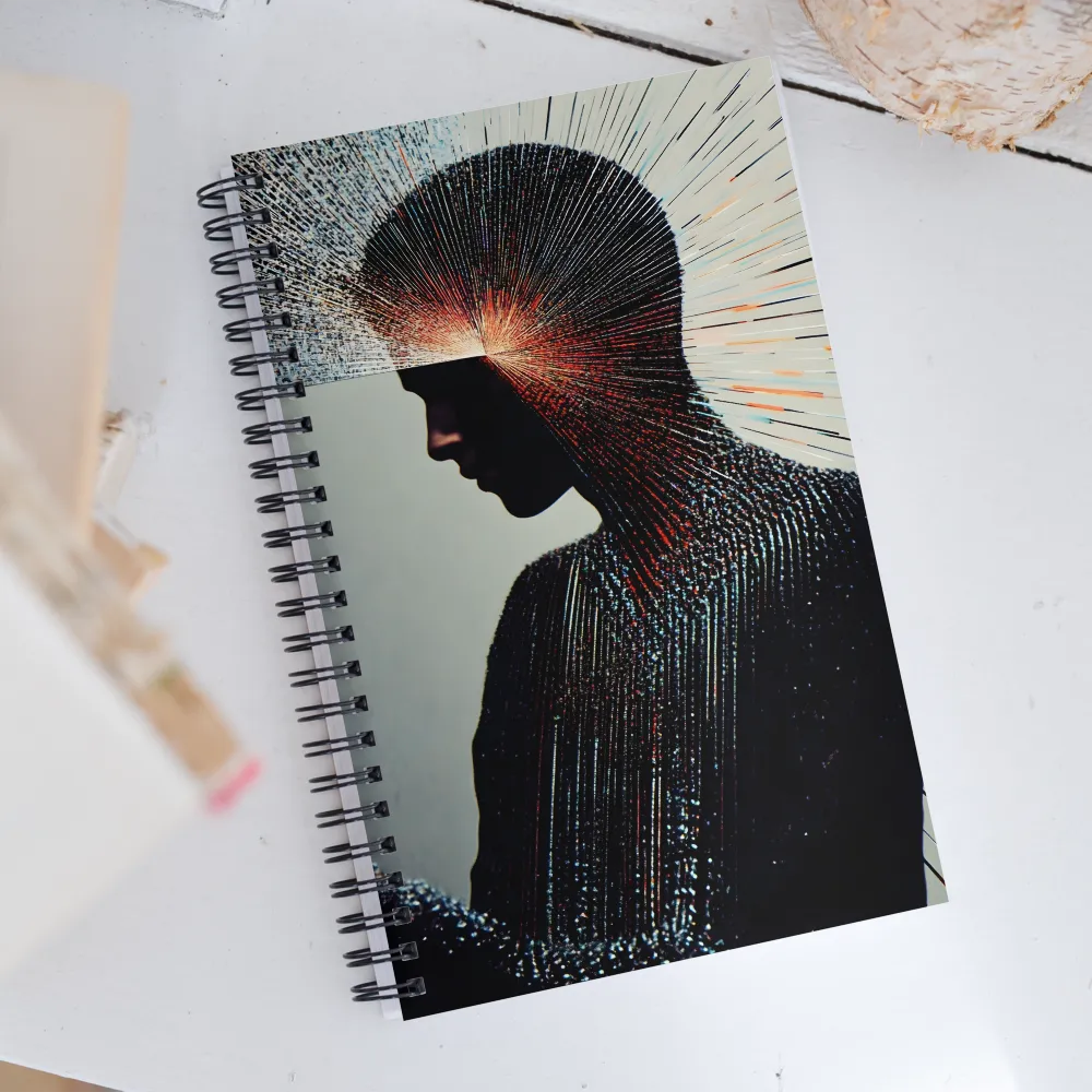 Radiant Reflection: An Abstract Journey of Thought | Spiral Notebook