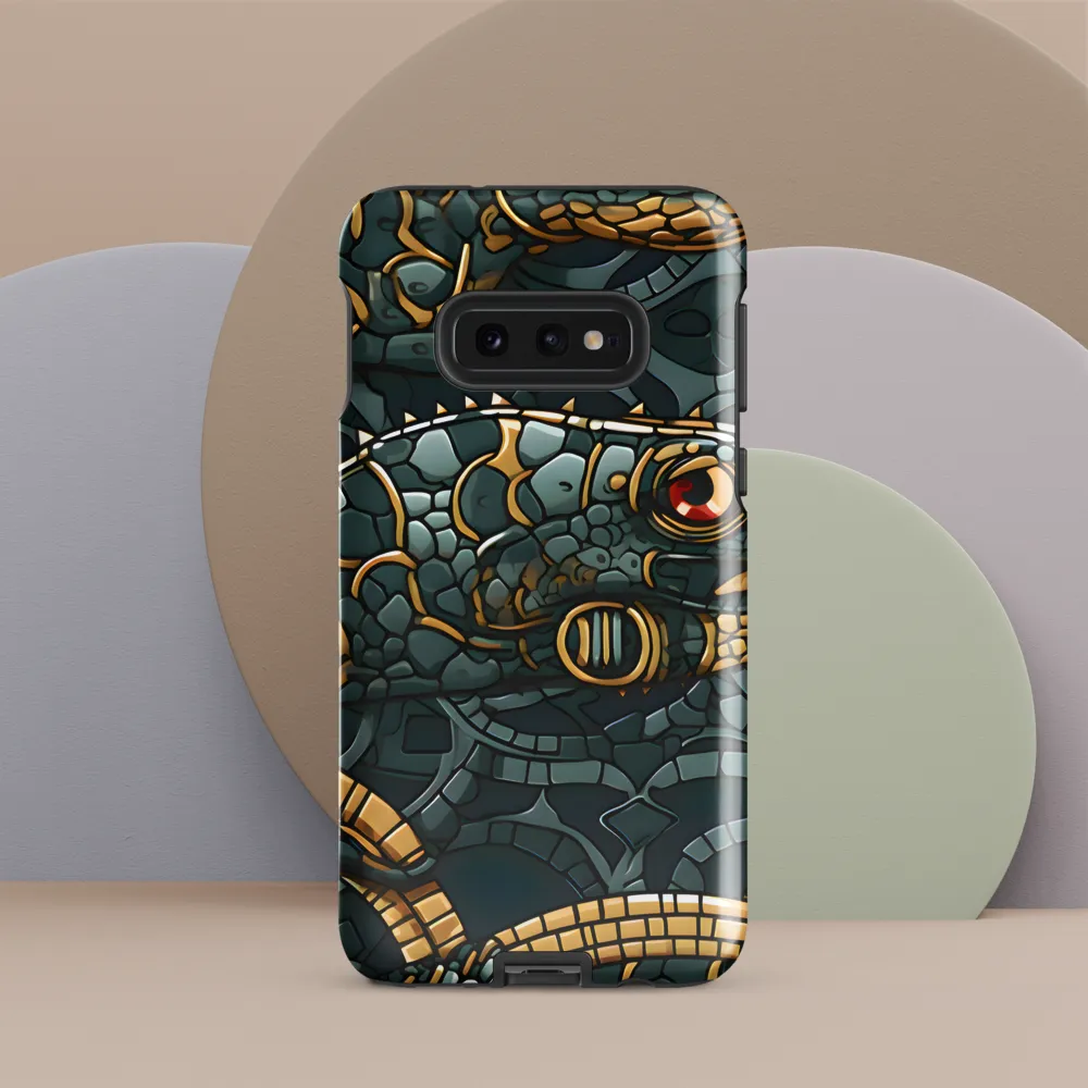 Reptilian Elegance: A Digital Art Nouveau Tapestry