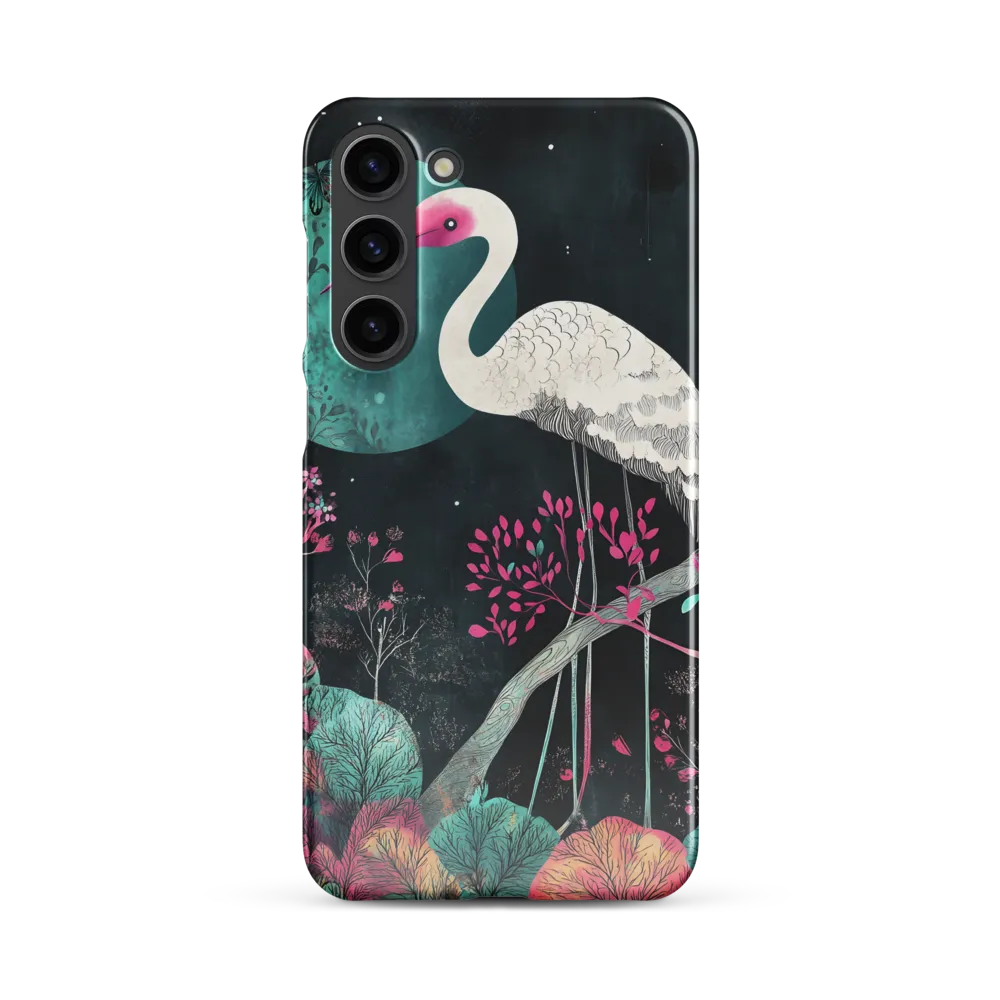 Ethereal Presence: Heron in a Floral Dreamscape | Phone Case |  S23 Plus | Snap Case | Glossy