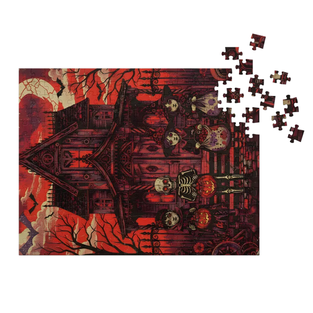 Haunted Trick-or-Treat 
 Jigsaw Puzzle in Tin Box