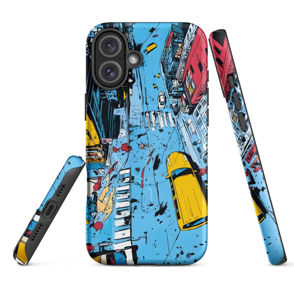 Urban Chaos: Aerial View of City Life | Phone Case |  16 Plus | MagSafe® Tough Case | Matte