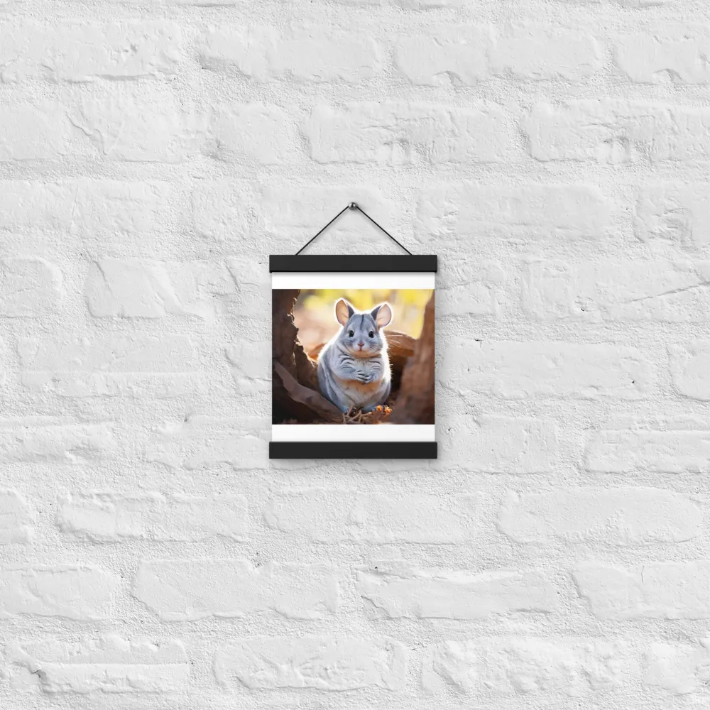 Gentle Whispers of Nature: The Chinchilla | Poster With Black Wood Hanger | 8″×10″