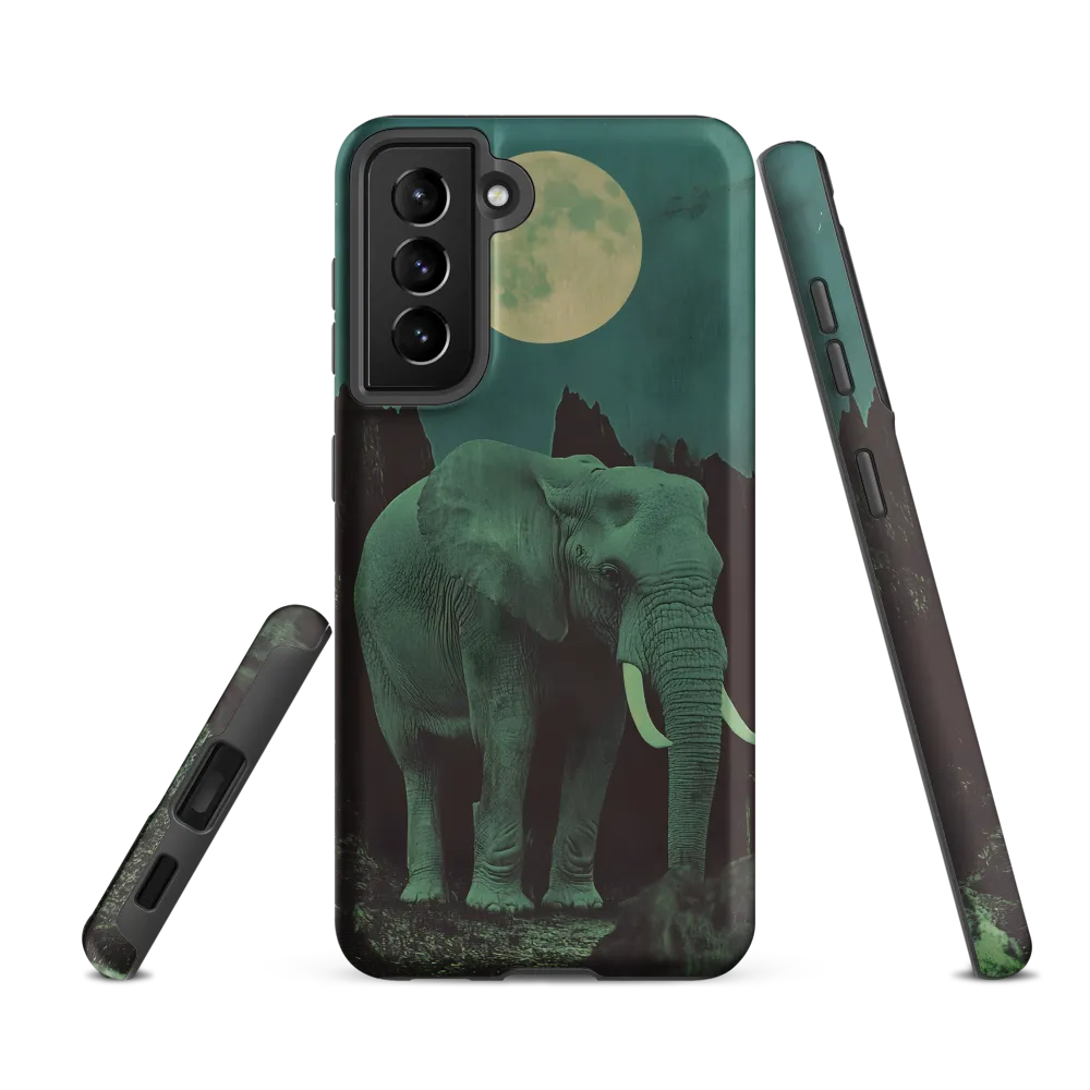 Ethereal Presence: Elephant Under a Full Moon