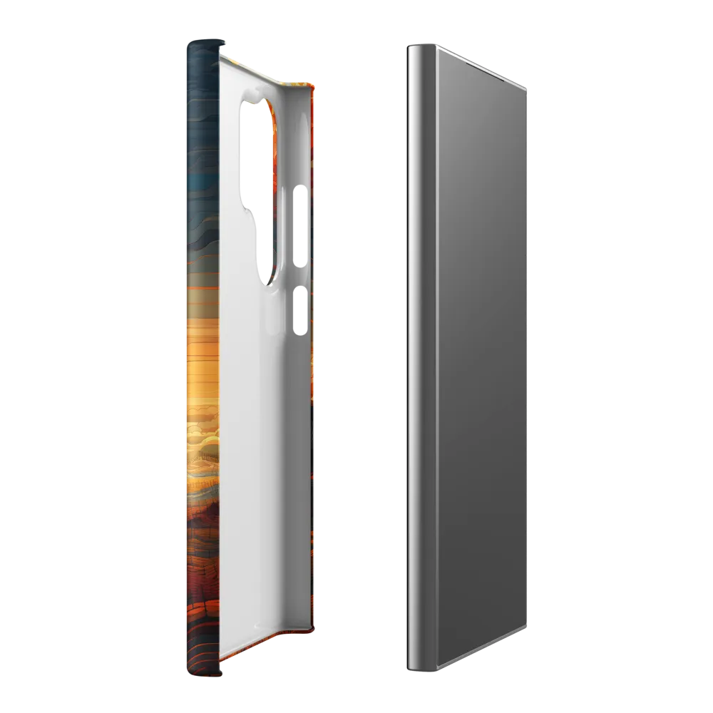 Ethereal Sunset: A Serene Landscape in Flowing Forms | Phone Case |  S24 Ultra | Snap Case | Matte