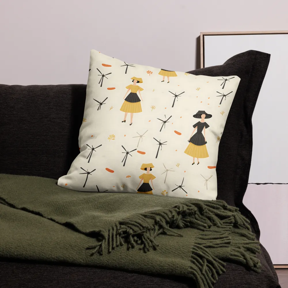 Whimsical Windmill Fashion | Pillow | 22″×22″